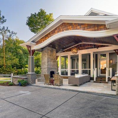 exterior view terrace park covered outdoor patio addition Wilcox Architecture